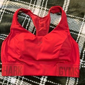 red GYMSHARK mesh back racerback sports bra